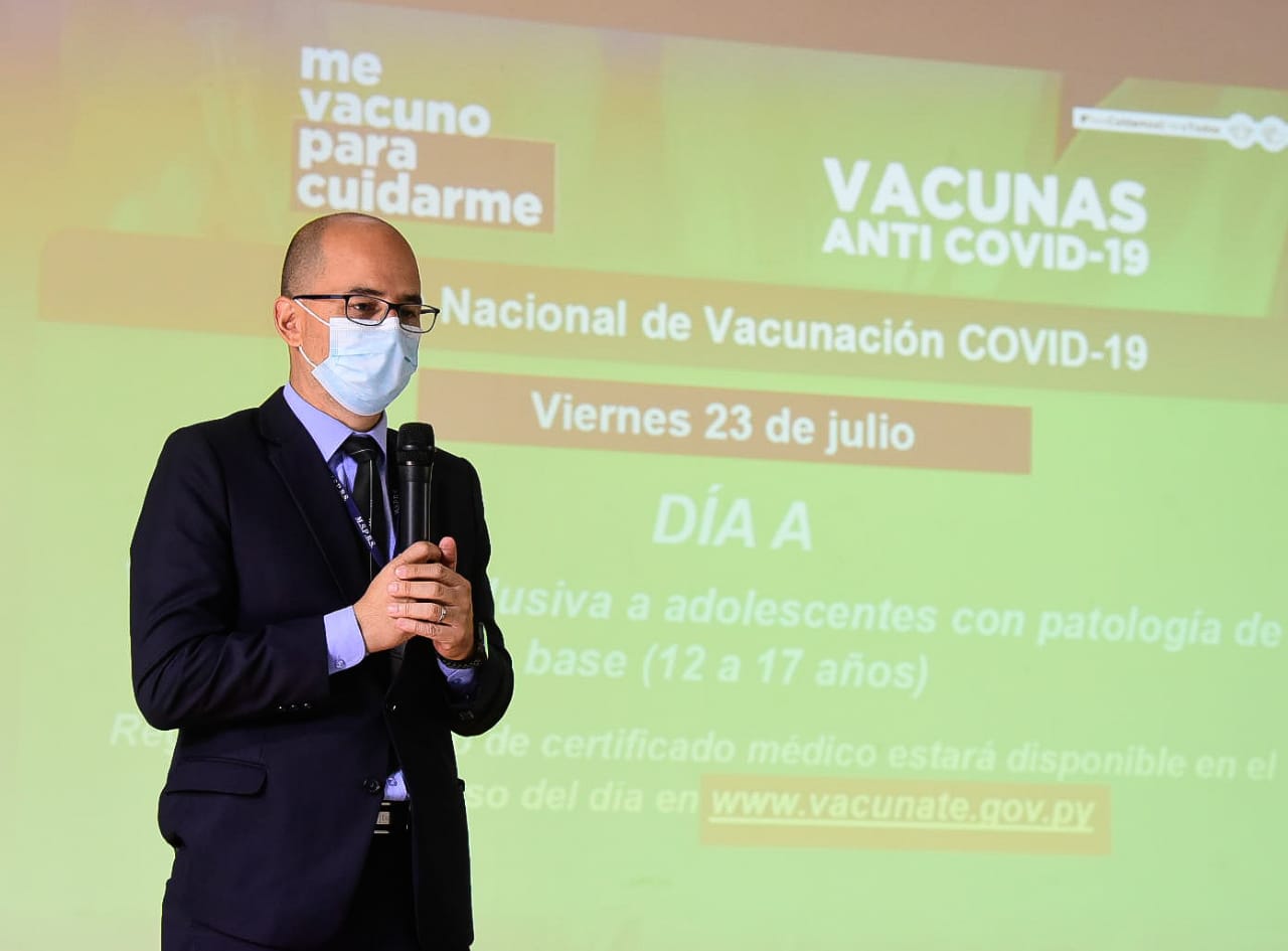 Vacunarán contra el Covid-19 a adolescentes con factores de riesgo este viernes 23 de julio. Foto: MSP.