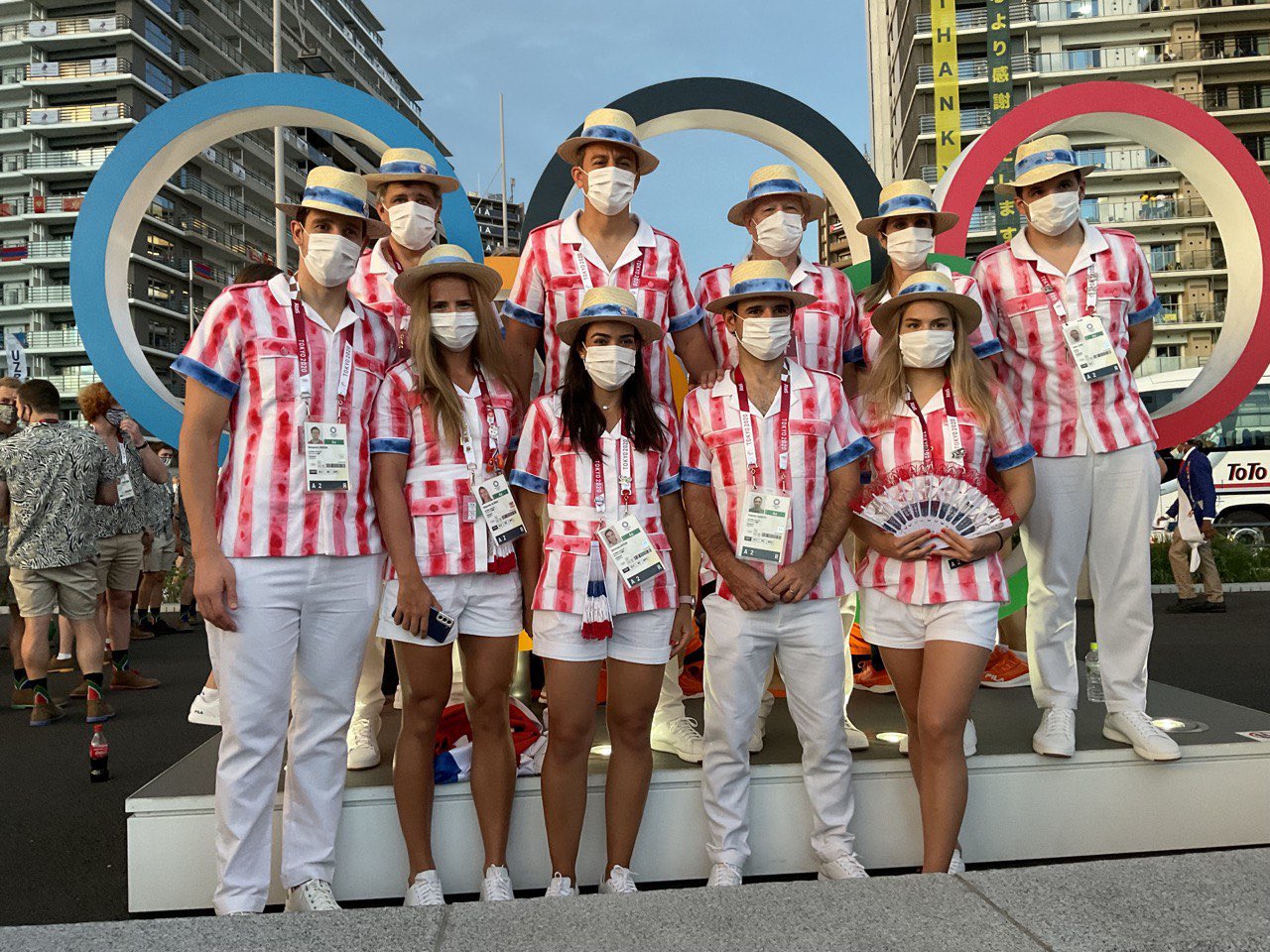 Delegación de atletas paraguayos en Tokio, Japón. Foto: COP.