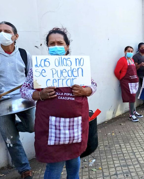 Organizadoras de ollas populares exigen recursos