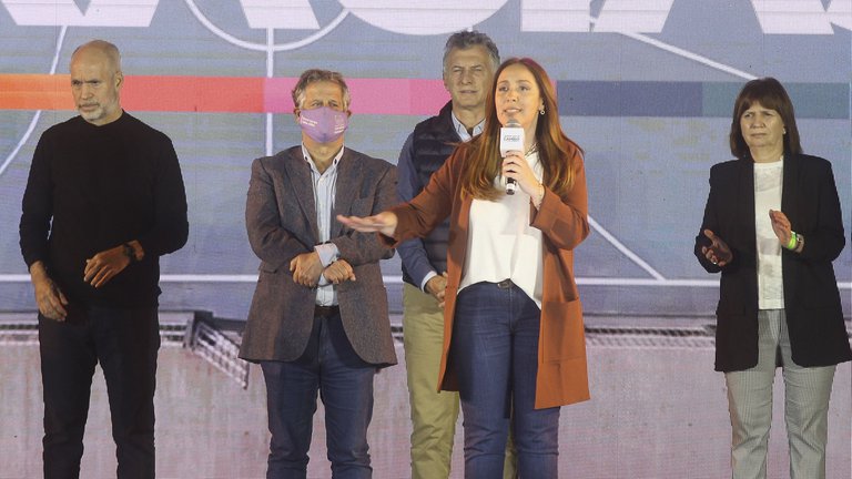 Búnker de Juntos por el Cambio, tras los resultados preliminares. Foto: gentileza.