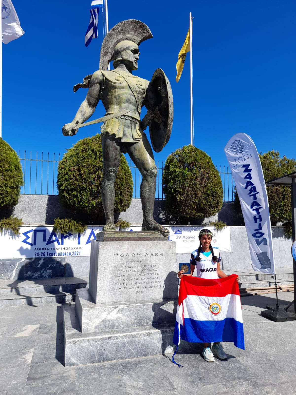 Liz Paola González Duarte corrió 246 kilómetros en Grecia. Foto: gentileza.