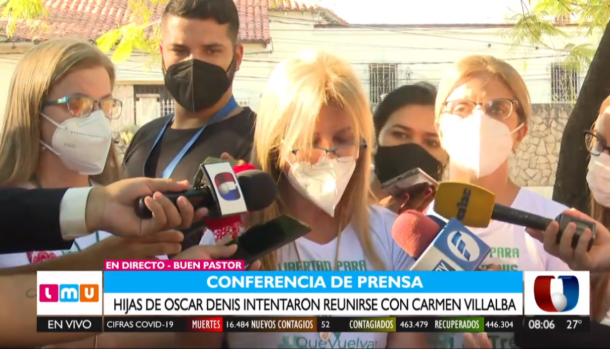 Hijas del secuestrado fueron ninguneadas por Carmen Villalba. Foto: captura de pantalla.