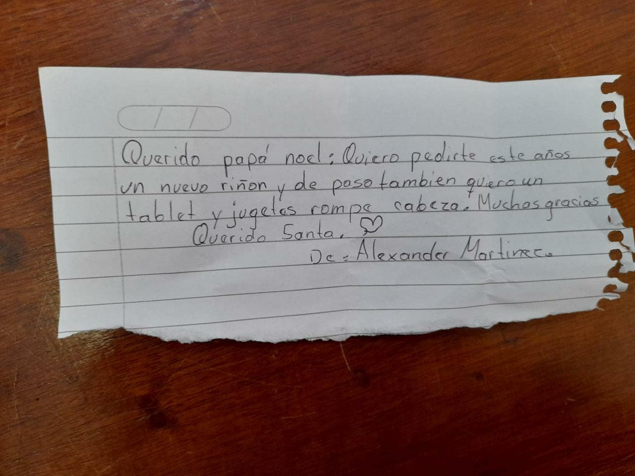"El regalo siempre piden los niños es un riñón.