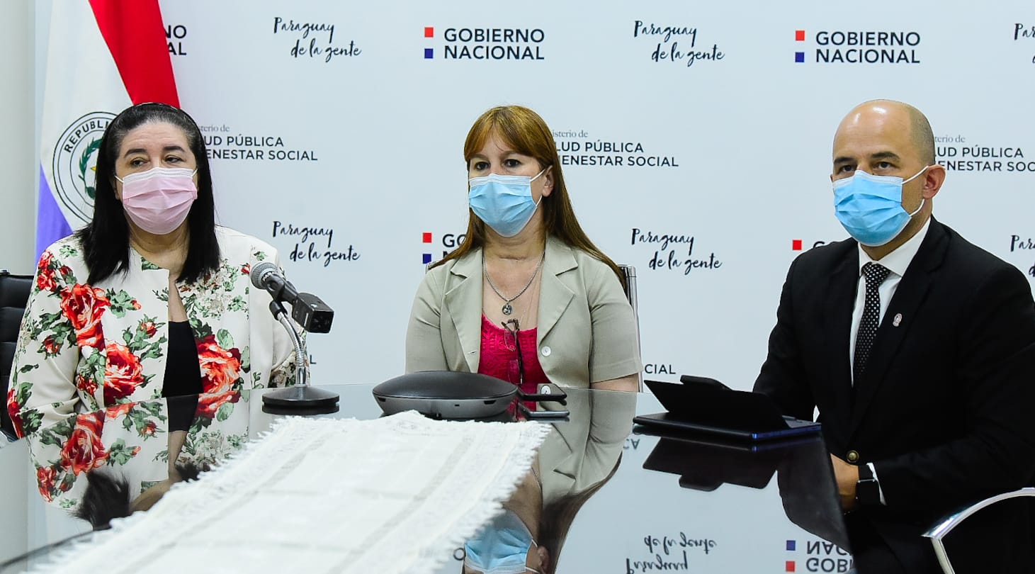 Conferencia de prensa del Ministerio de Salud. Foto: MSPBS.