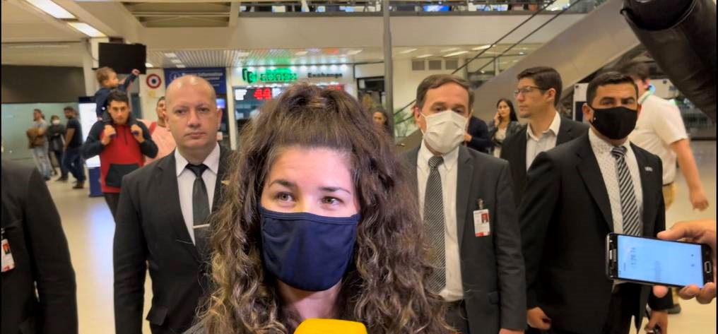 Cynthia Tarragó este viernes al país, luego de cumplir con su condena en Estados Unidos. Foto: gentileza.