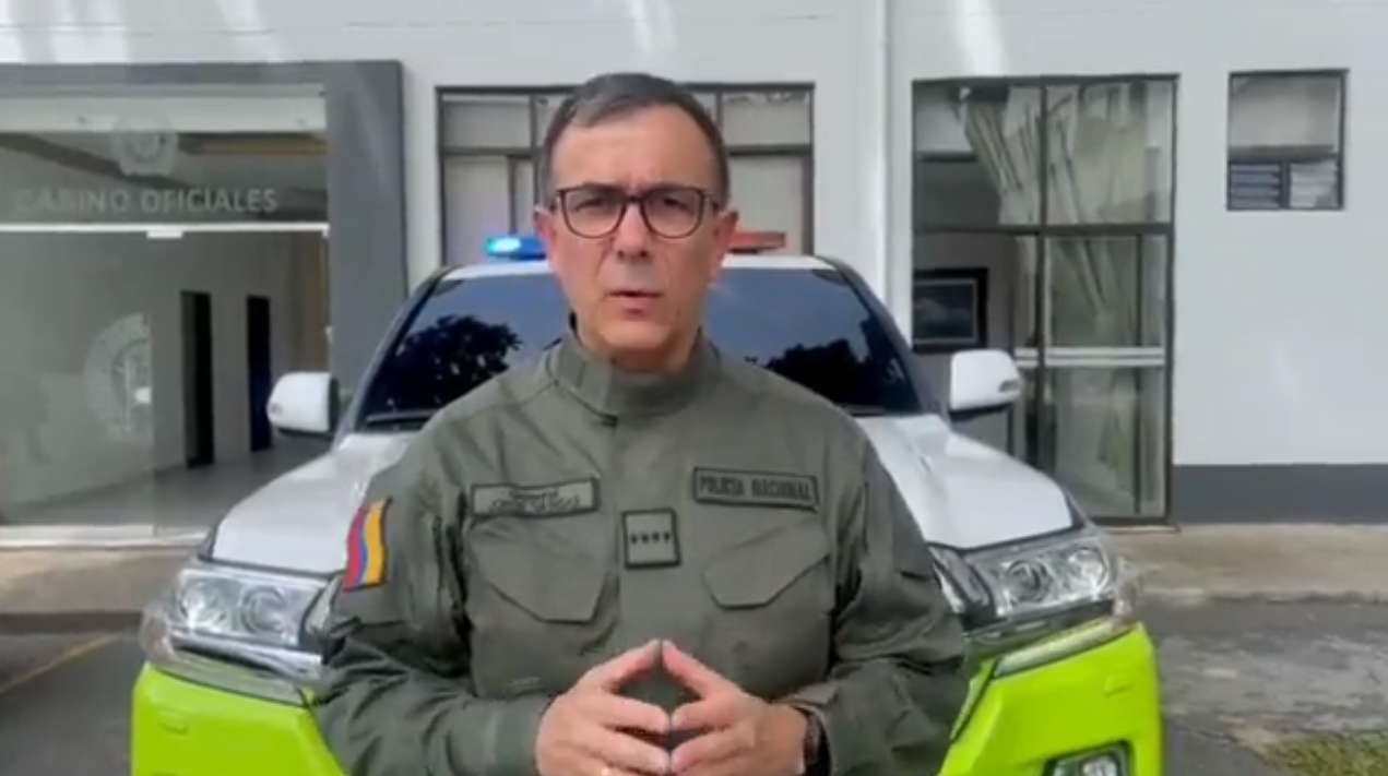 Jorge Vargas, director de la Policía de Colombia. Foto: captura de pantalla.
