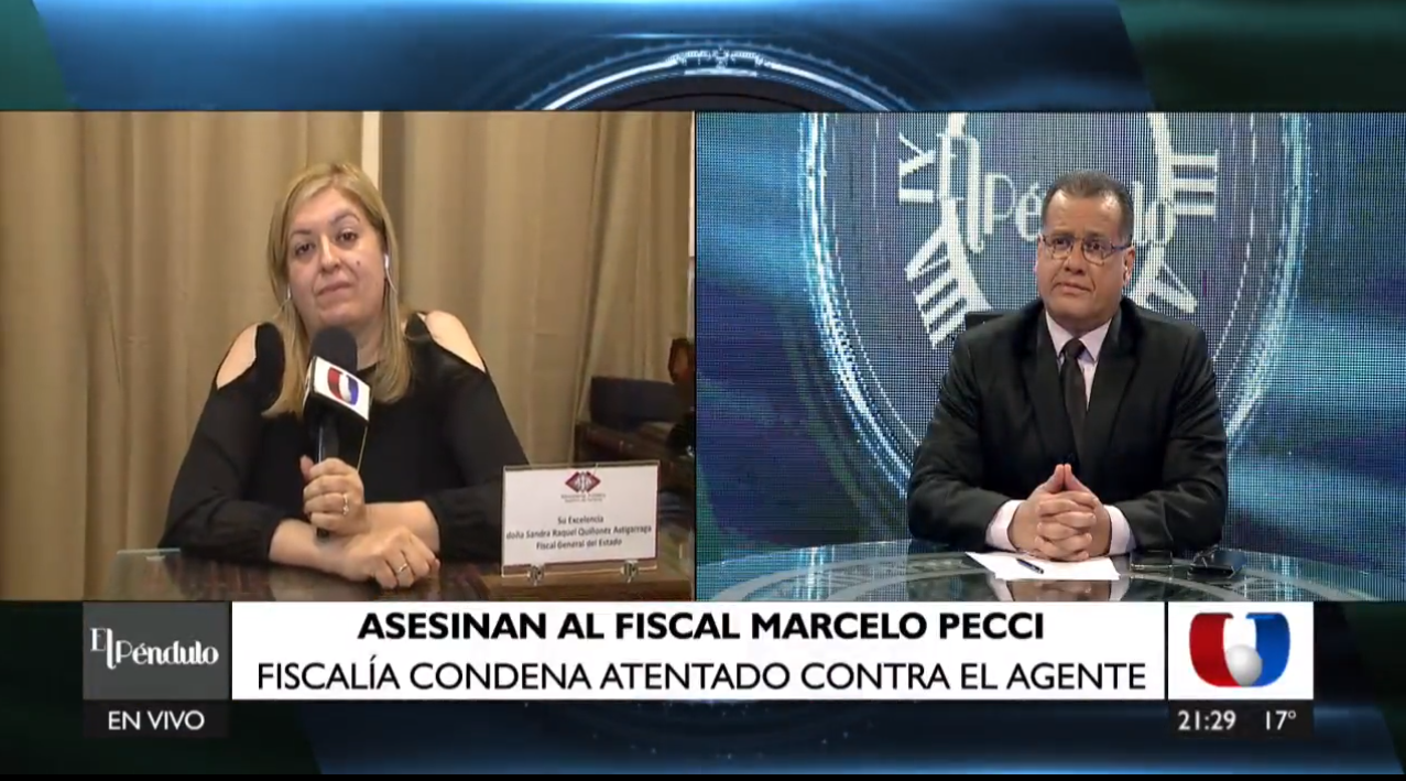 Contacto con la fiscal general del Estado, Sandra Quiñónez. Foto: captura de pantalla.