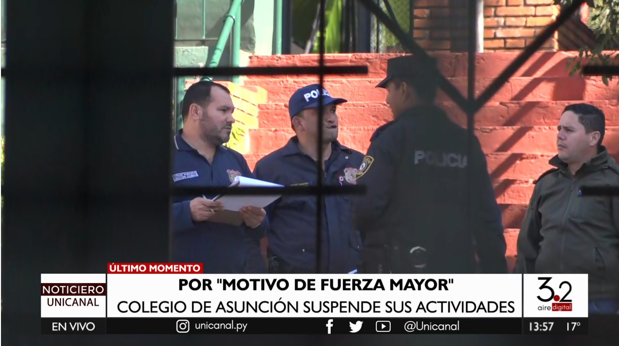 Suspenden clases en colegio de Asunción ante supuesta amenaza de tiroteo