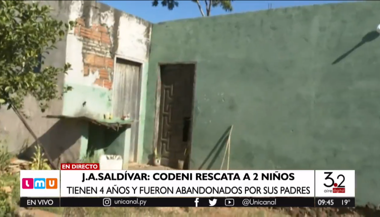 Mellizos de 4 años abandonados en su casa fueron rescatados por la Codeni. Foto: captura de pantalla.