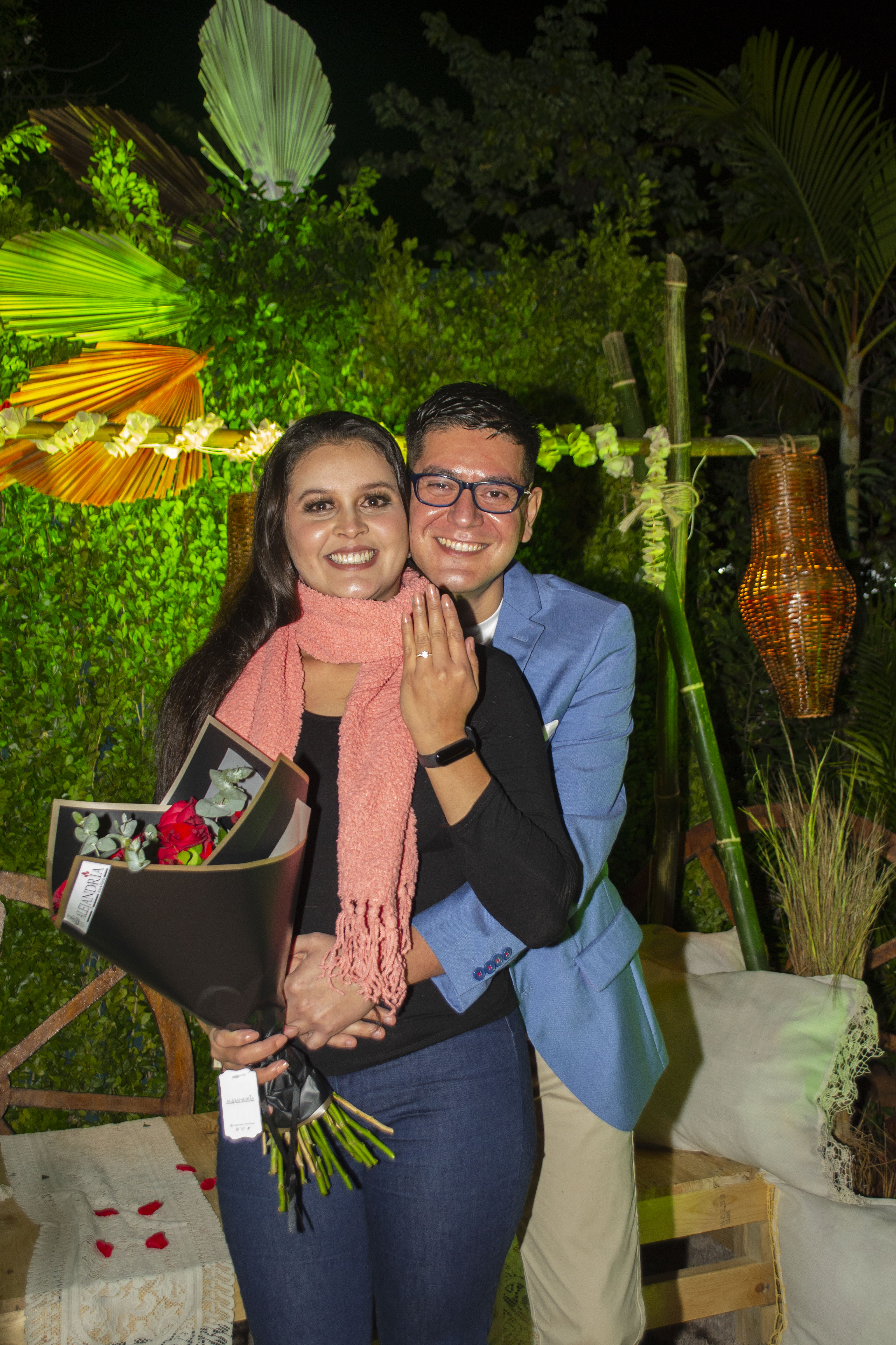 Jorge Riveros pidió la mano de su novia, Ramona Ruiz. Foto: gentileza.