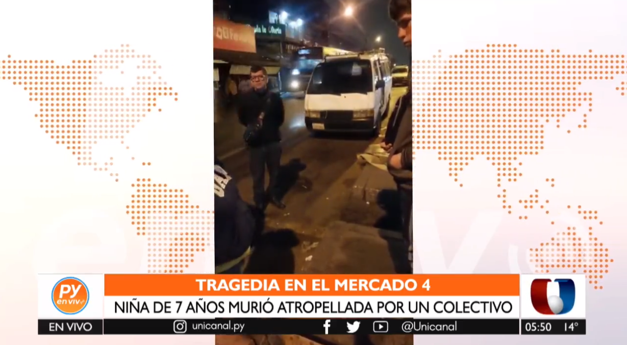 Niña de 7 años fallece en el Mercado 4, tras ser arrollada por un autobús. Foto: captura de pantalla.
