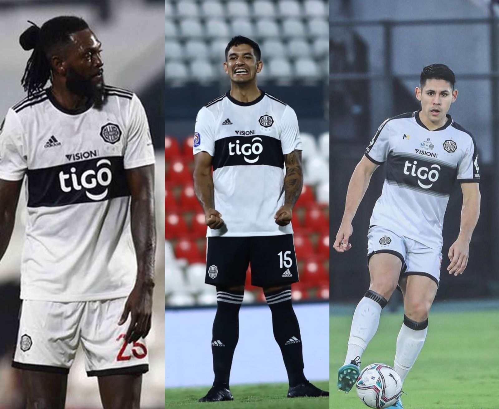 Emmanuel Adebayor, Diego Polenta y Saúl Salcedo.