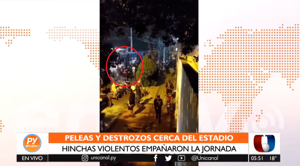 Barras de Olimpia se enfrentaron en el Defensores del Chaco. Foto: captura de pantalla.