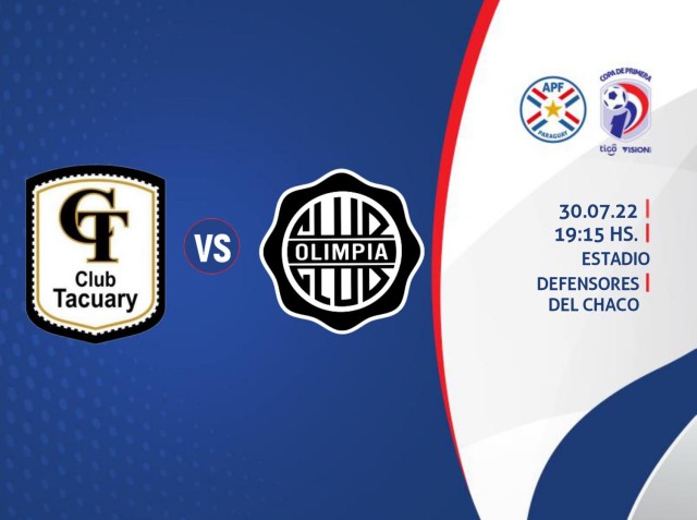 Tacuary recibe a Olimpia en el Defensores del Chaco