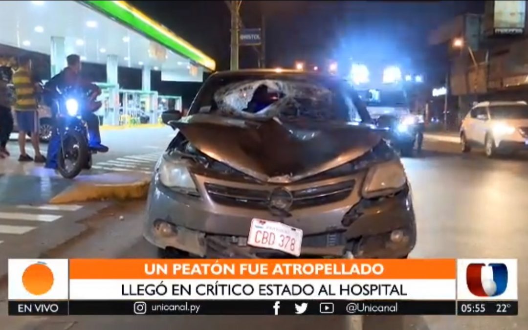 Hombre en estado crítico tras ser arrollado en Asunción